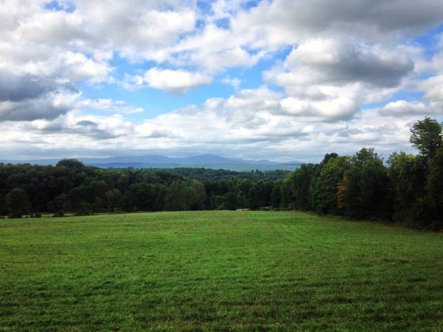 Looking toward the Catskills from Spring Farm, at the base of the Mohonk Road climb.